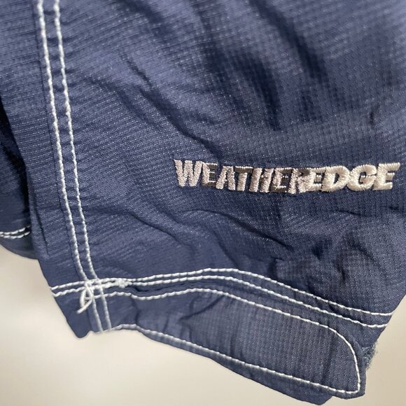 Eddie Bauer Rain Jacket Womens Large WeatherEdge Waterproof Hooded Blue Pockets - Picture 3 of 8